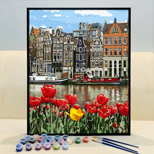 VIVA™ DIY Painting By Numbers - Charming tulips (16"x20" / 40x50cm)