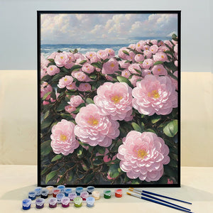 VIVA™ DIY Painting By Numbers - Camellia by the Sea-A (16"x20" / 40x50cm)