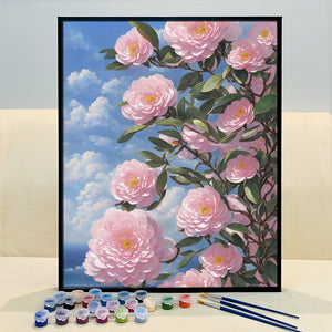 VIVA™ DIY Painting By Numbers - Camellia by the Sea-B (16"x20" / 40x50cm)