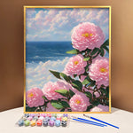 VIVA™ DIY Painting By Numbers - Camellia by the Sea-C (16"x20" / 40x50cm)