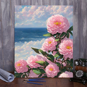 VIVA™ DIY Painting By Numbers - Camellia by the Sea-C (16"x20" / 40x50cm)