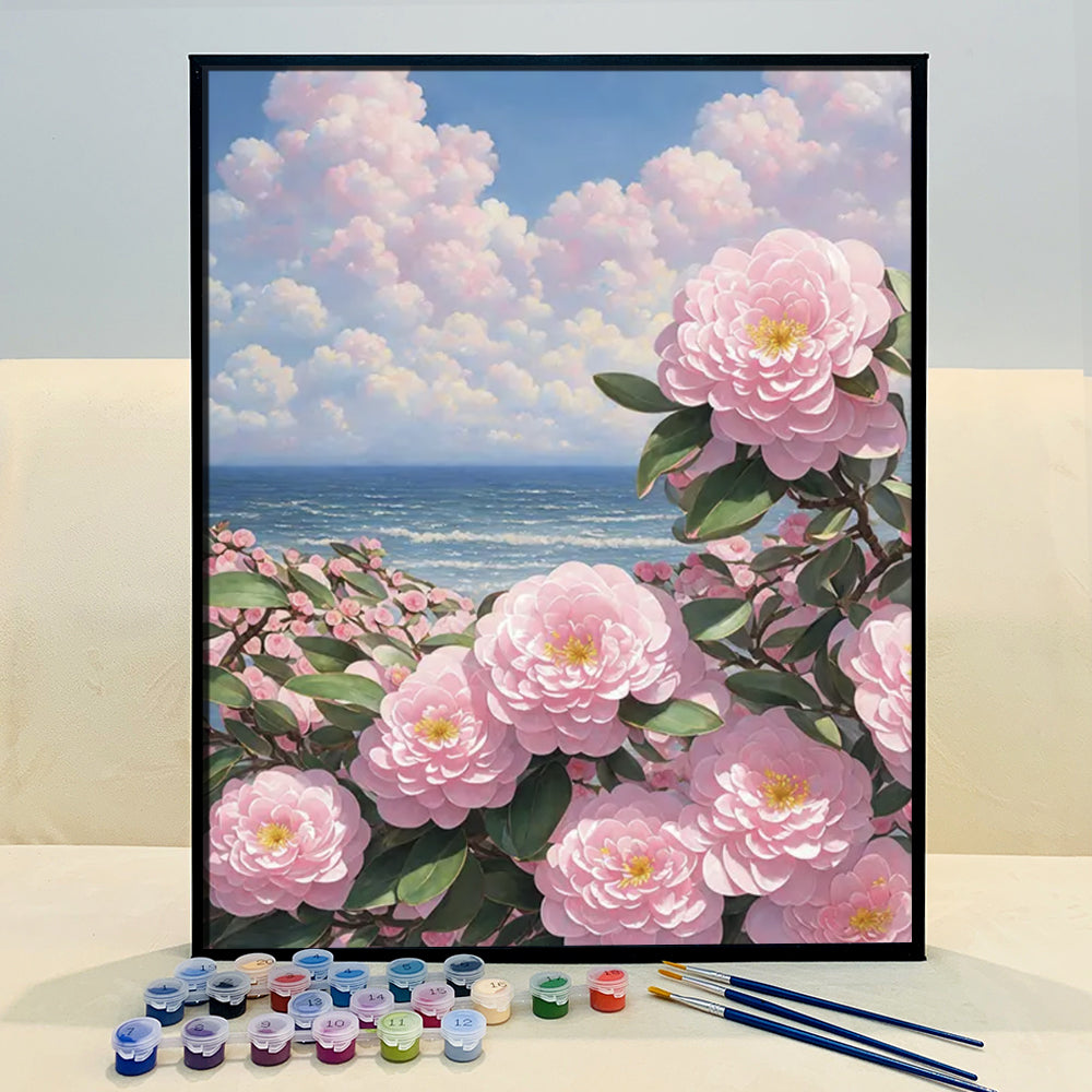 VIVA™ DIY Painting By Numbers - Camellia by the Sea-D (16"x20" / 40x50cm)