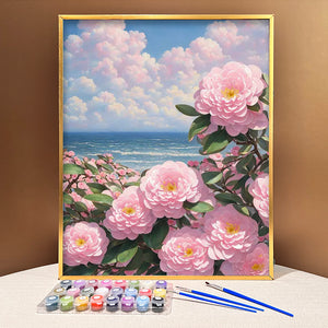 VIVA™ DIY Painting By Numbers - Camellia by the Sea-D (16"x20" / 40x50cm)