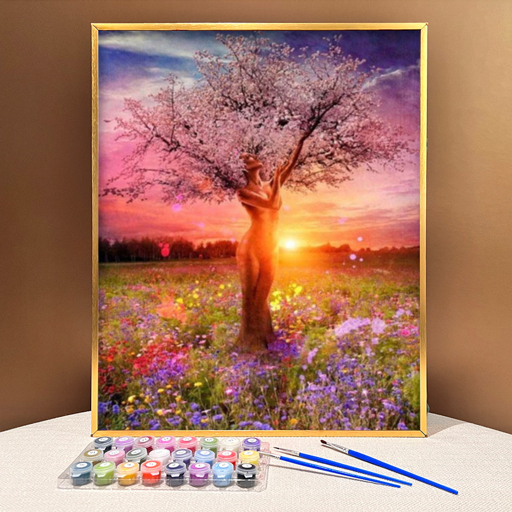 Bring the Beauty of Nature into Your Home with VIVA™ DIY Painting By Numbers - Goddess Tree (16x20" / 40x50cm), a Relaxing and Inspiring Art Experience