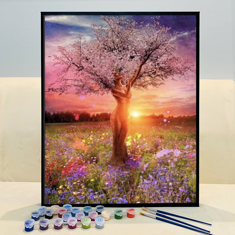 Bring the Beauty of Nature into Your Home with VIVA™ DIY Painting By Numbers - Goddess Tree (16x20" / 40x50cm), a Relaxing and Inspiring Art Experience