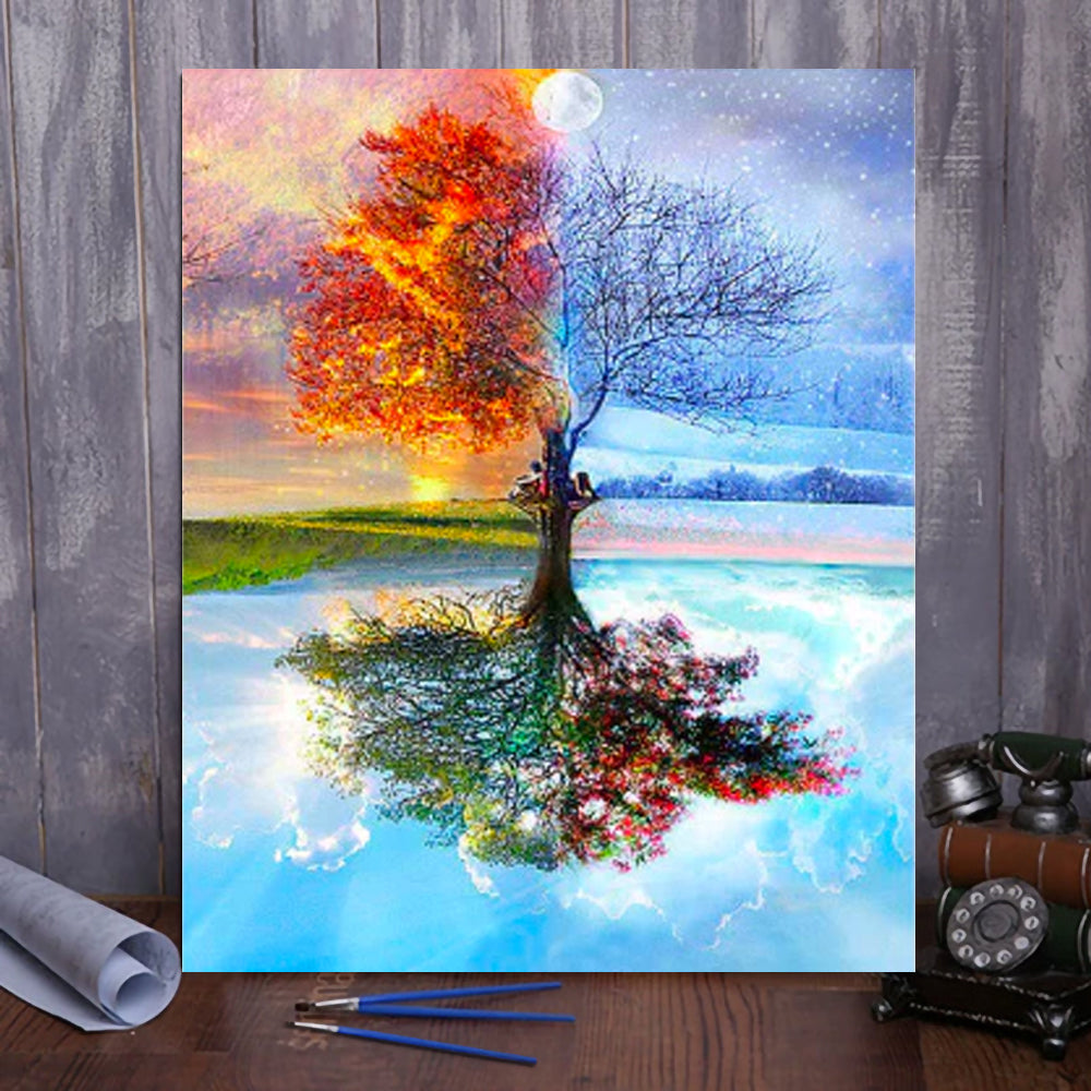 Discover a Relaxing and Therapeutic Art Experience with VIVA™ DIY Painting By Numbers - Seasonscapes (16x20" / 40x50cm)