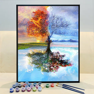 Discover a Relaxing and Therapeutic Art Experience with VIVA™ DIY Painting By Numbers - Seasonscapes (16x20" / 40x50cm)