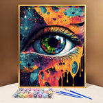 Unwind and De-stress with VIVA™ DIY Painting By Numbers (EXCLUSIVE) - Mystical Colorful Eye (16"x20"/40x50cm)