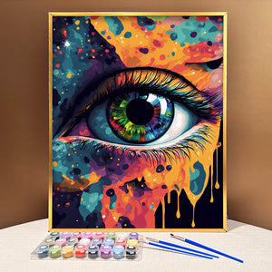 Unwind and De-stress with VIVA™ DIY Painting By Numbers (EXCLUSIVE) - Mystical Colorful Eye (16"x20"/40x50cm)