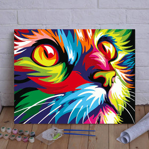 Unleash Vibrant Colors and Relaxation through Creativity with VIVA™ DIY Painting By Numbers - Cattique (16"x20" / 40x50cm)