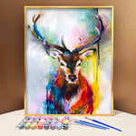 Embark on a Journey of Inner Peace with VIVA™ DIY Painting By Numbers - Abstract Deer (16"x20" / 40x50cm), A Harmonious and Soothing Art Experience.