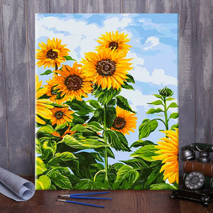 VIVA™ DIY Painting By Numbers -Sunflowers (16"x20" / 40x50cm)