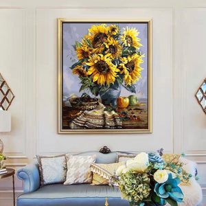 VIVA™ DIY Painting By Numbers -  SunFlowers (16"x20" / 40x50cm)