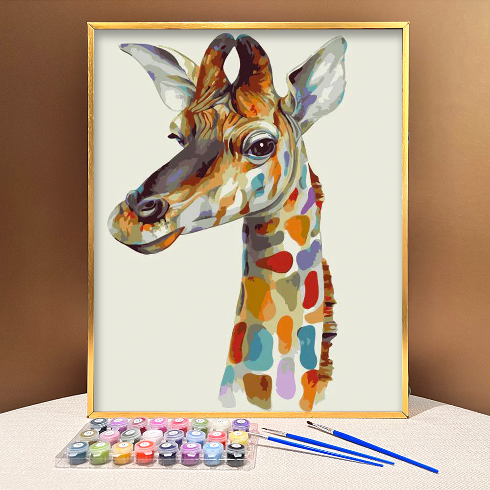 Elevate Your Mood with VIVA™ DIY Painting By Numbers - Giraffe (16"x20" / 40x50cm), a Nostalgic and Uplifting Art Experience.