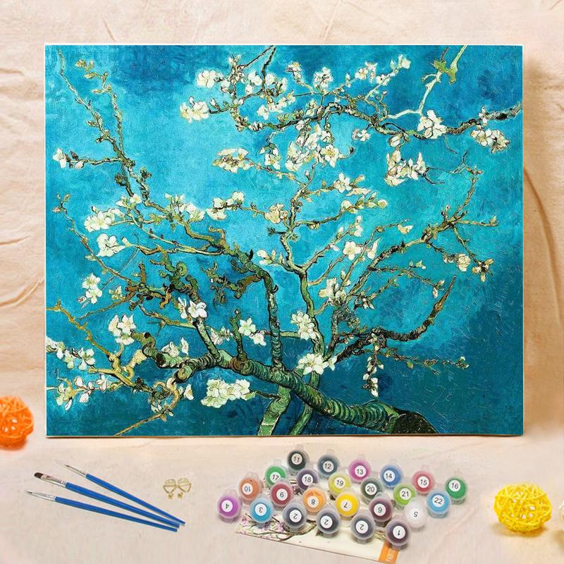 VIVA™ DIY Painting By Numbers - Almond blossom (16"x20" / 40x50cm)