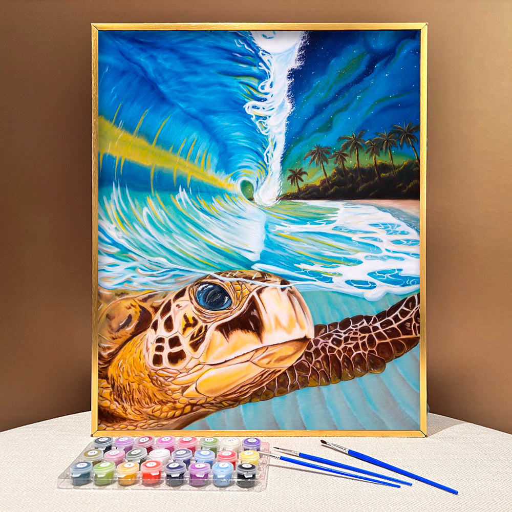 Dive into the Ocean's Wonders with VIVA™ DIY Painting By Numbers - Sea Turtle (16"x20" / 40x50cm), A Soothing and Inspiring Art Journey