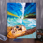 Dive into the Ocean's Wonders with VIVA™ DIY Painting By Numbers - Sea Turtle (16"x20" / 40x50cm), A Soothing and Inspiring Art Journey