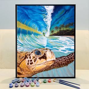 Dive into the Ocean's Wonders with VIVA™ DIY Painting By Numbers - Sea Turtle (16"x20" / 40x50cm), A Soothing and Inspiring Art Journey