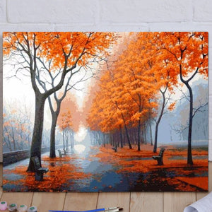 VIVA™ DIY Painting By Numbers - Autumn Street (16"x20" / 40x50cm)