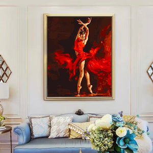 VIVA™ DIY Painting By Numbers - Ballet Dancer On Fire (16"x20" / 40x50cm)