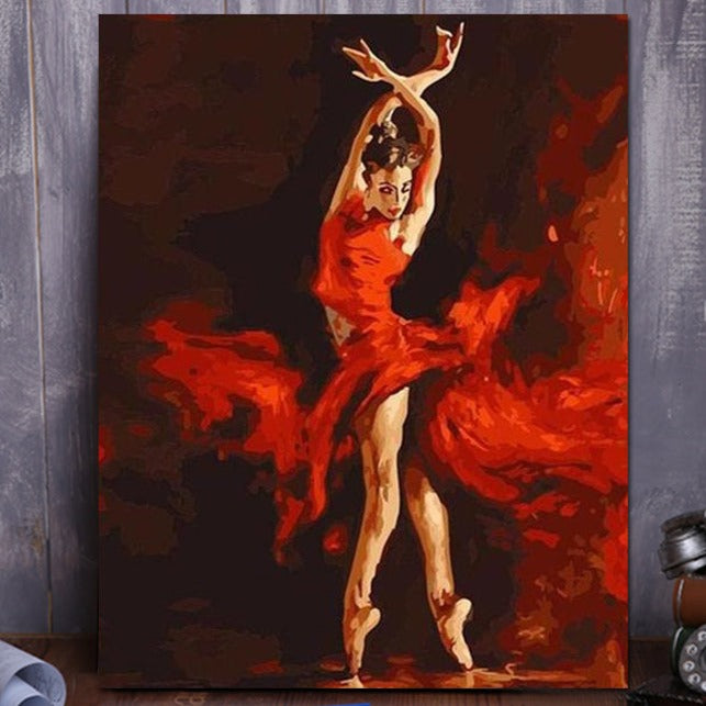 VIVA™ DIY Painting By Numbers - Ballet Dancer On Fire (16"x20" / 40x50cm)