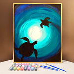 Dive into the Ocean's Wonders with VIVA™ DIY Painting By Numbers - Sea Turtle (16"x20" / 40x50cm), A Soothing and Inspiring Art Journey