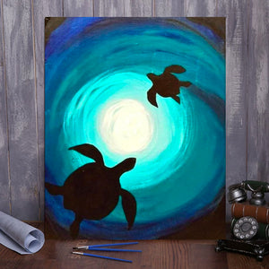 Dive into the Ocean's Wonders with VIVA™ DIY Painting By Numbers - Sea Turtle (16"x20" / 40x50cm), A Soothing and Inspiring Art Journey