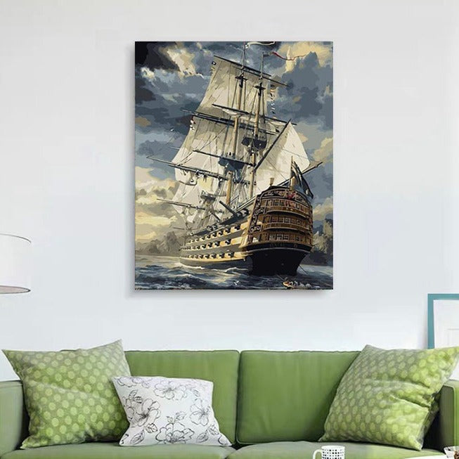 VIVA™ DIY Painting By Numbers -  Sailing Boat (16"x20" / 40x50cm)