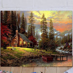 VIVA™ DIY Painting By Numbers -  Cabin in the woods (16"x20" / 40x50cm)