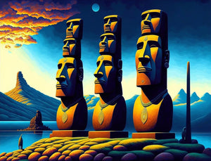 VIVA™ Easter Island Fantasy Collection (EXCLUSIVE) - Moai Majesty (16"x20"/40x50cm)