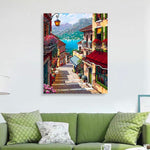 VIVA™ DIY Painting By Numbers - Coffee Town Landscape (16"x20" / 40x50cm)