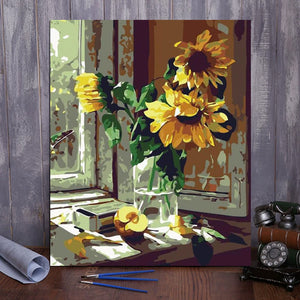 VIVA™ DIY Painting By Numbers -Sunflowers (16"x20" / 40x50cm)