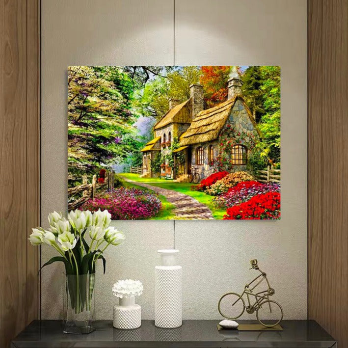 VIVA™ DIY Painting By Numbers - Cabin in the woods (16"x20" / 40x50cm)