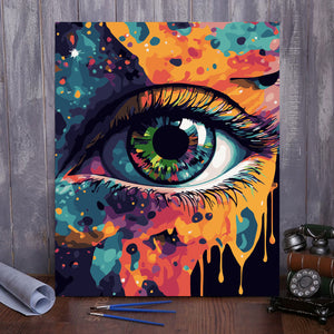 Unwind and De-stress with VIVA™ DIY Painting By Numbers (EXCLUSIVE) - Mystical Colorful Eye (16"x20"/40x50cm)