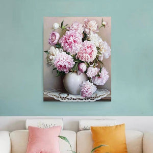 VIVA™ DIY Painting By Numbers -  Peonies (16"x20" / 40x50cm)