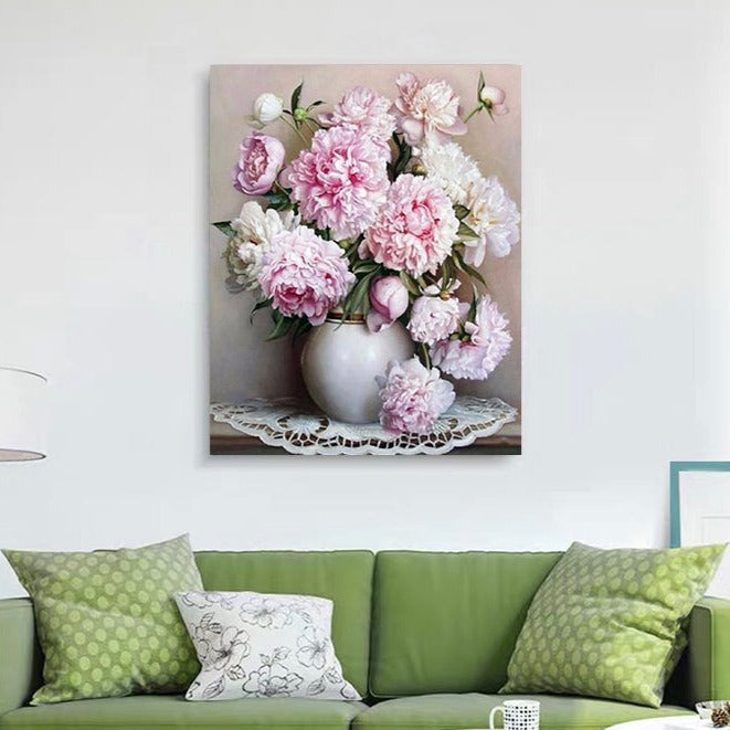 VIVA™ DIY Painting By Numbers -  Peonies (16"x20" / 40x50cm)