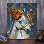 VIVA™ DIY Painting By Numbers - Horse in flowers (16x20" / 40x50cm)