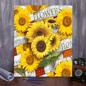 VIVA™ DIY Painting By Numbers -Sunflowers (16"x20" / 40x50cm)