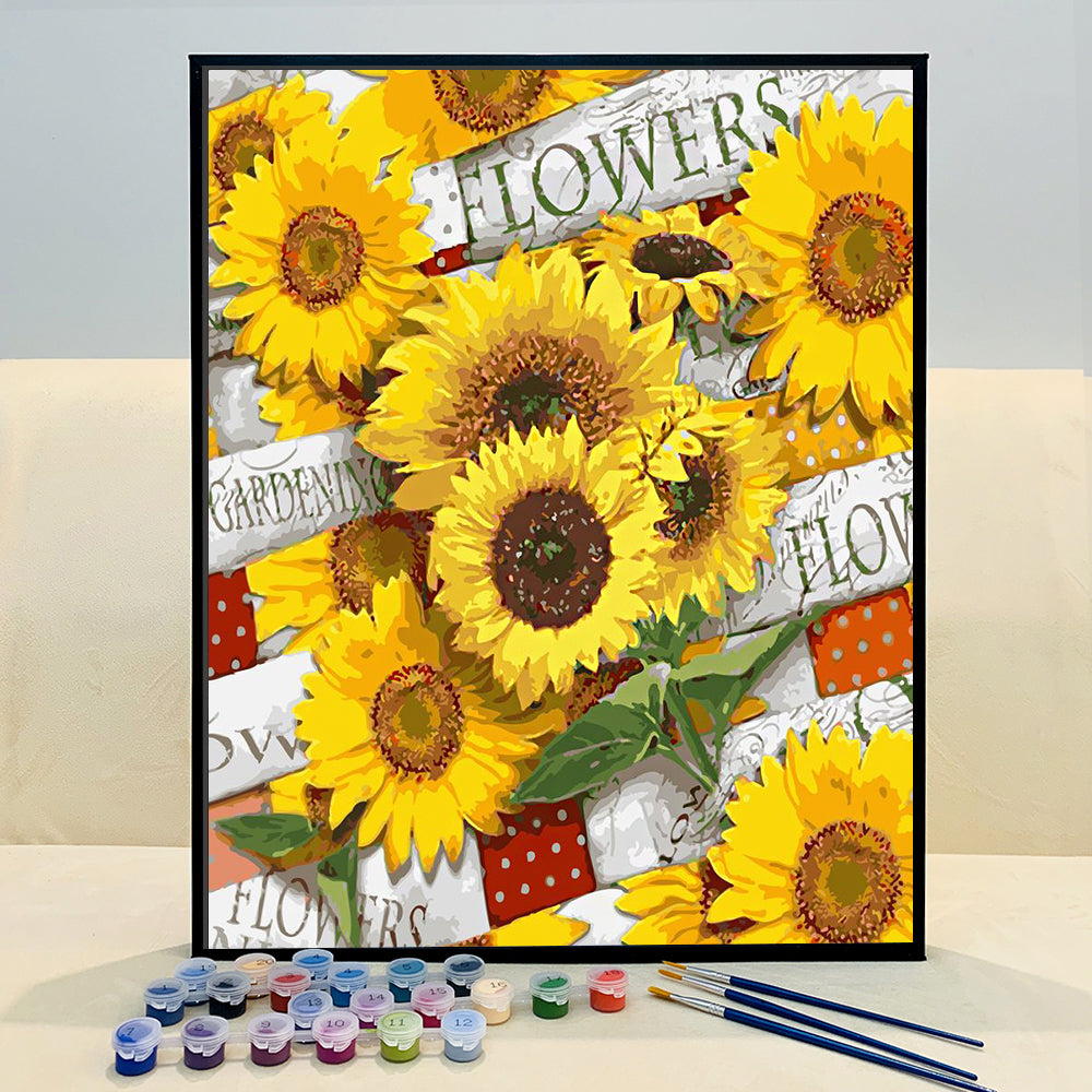 VIVA™ DIY Painting By Numbers -Sunflowers (16"x20" / 40x50cm)