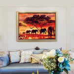 VIVA™ DIY Painting By Numbers - Elephants Landscape (16"x20" / 40x50cm)