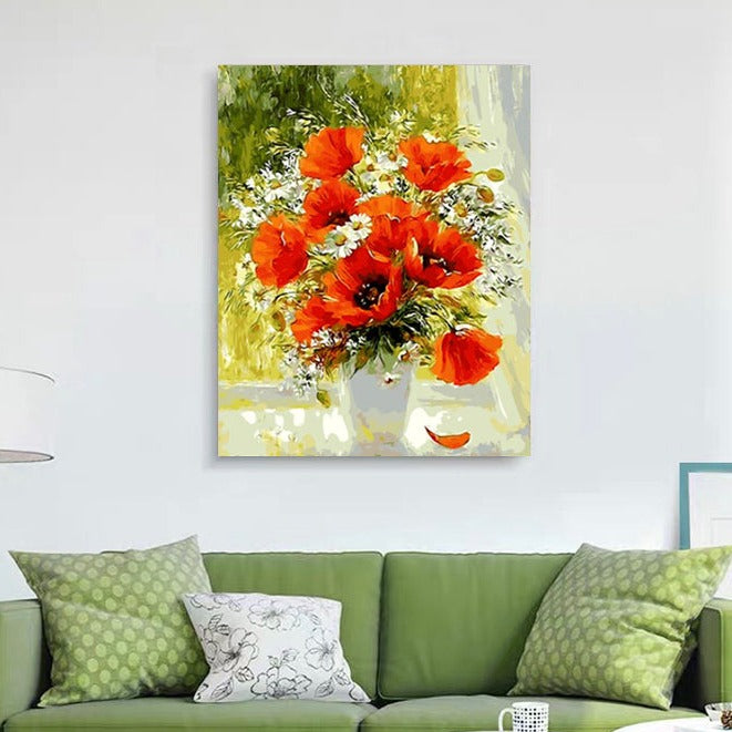 VIVA™ DIY Painting By Numbers - Poppies (16"x20" / 40x50cm)