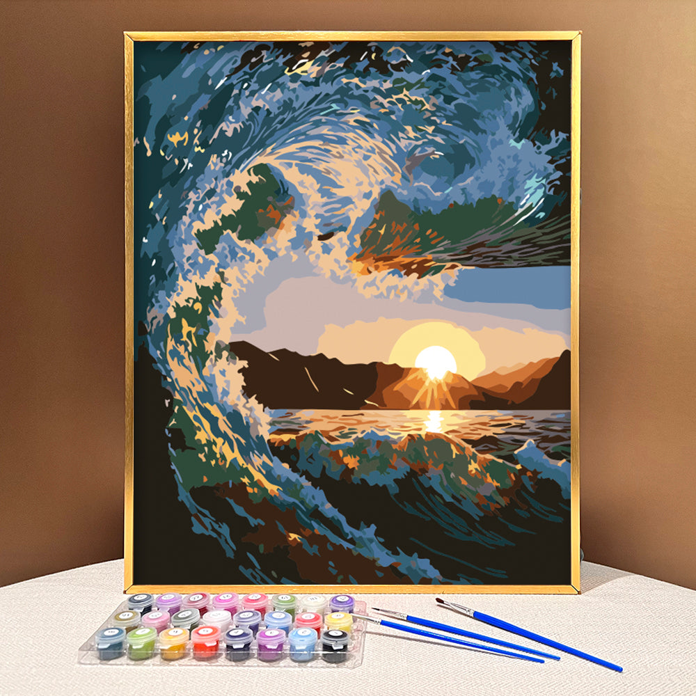 Escape to the Majestic Ocean with VIVA™ DIY Painting By Numbers - Ocean Wave (16"x20" / 40x50cm), a Relaxing and Tranquil Art Experience