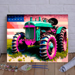 VIVA™ Pink Tractors Collection (EXCLUSIVE) - American Flag (16"x20"/40x50cm)