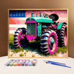 VIVA™ Pink Tractors Collection (EXCLUSIVE) - American Flag (16"x20"/40x50cm)