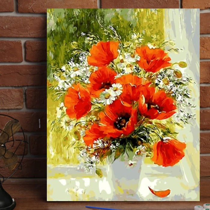 VIVA™ DIY Painting By Numbers - Poppies (16"x20" / 40x50cm)