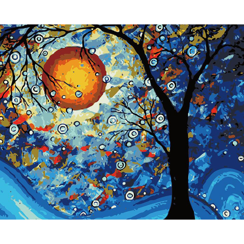 VIVA™ DIY Painting By Numbers - Moon And Tree (16"x20" / 40x50cm)