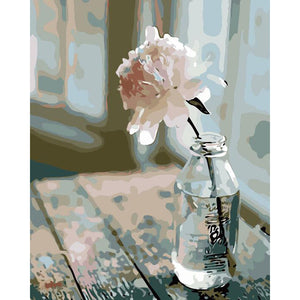 Bring a Touch of Delicate Beauty to Your Home with VIVA™ DIY Painting By Numbers - Flower In A Bottle (16"x20" / 40x50cm), a Relaxing and Intricate Art Experience