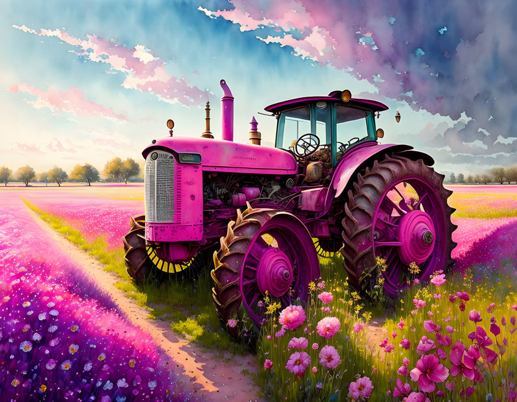 VIVA™ Pink Tractors Collection (EXCLUSIVE) - Blossom Buggy (16"x20"/40x50cm)