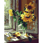 VIVA™ DIY Painting By Numbers -Sunflowers In A Bottle (16"x20" / 40x50cm)