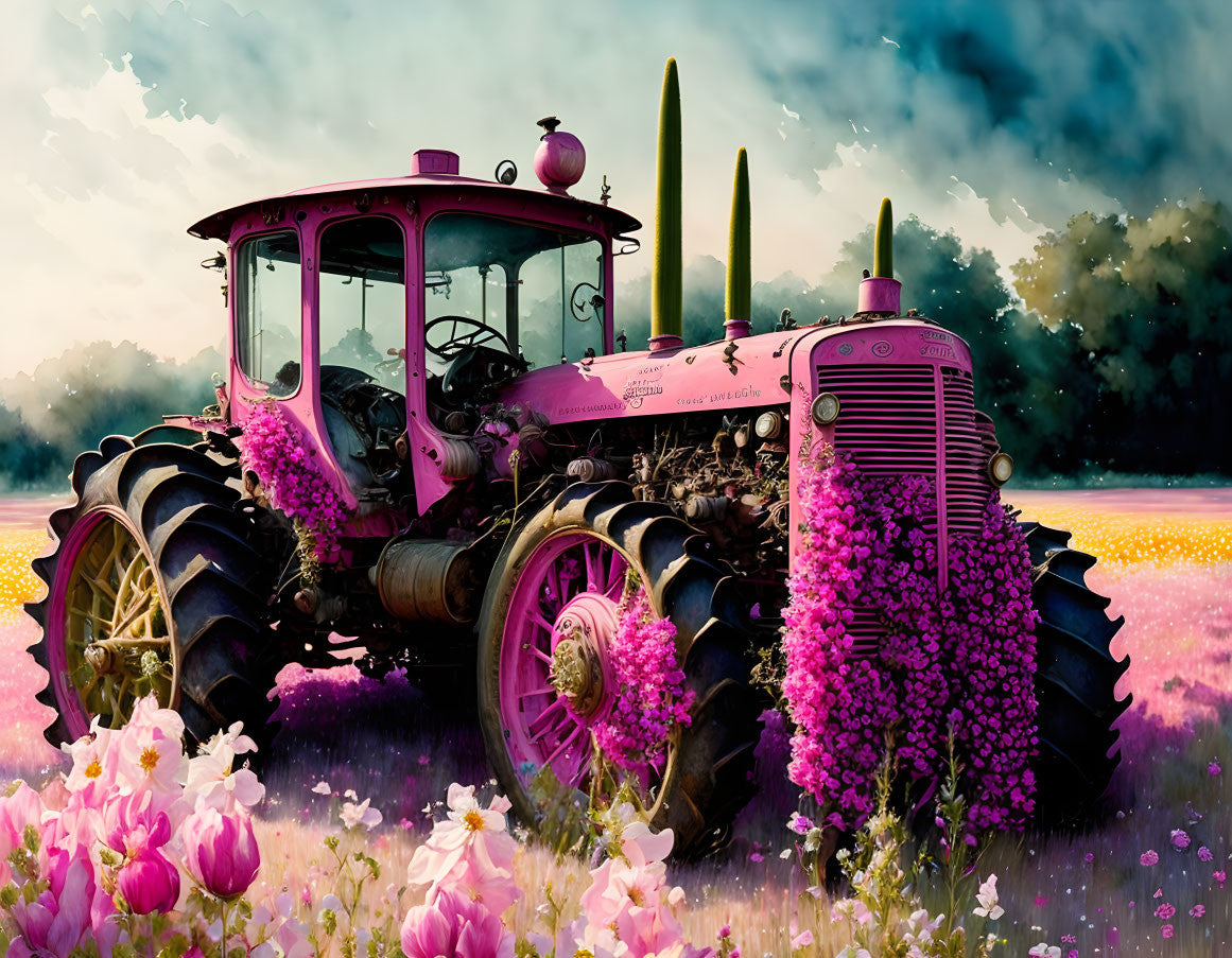 VIVA™ Pink Tractors Collection (EXCLUSIVE) - Blossom Brute (16"x20"/40x50cm)